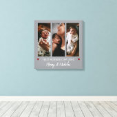 Eerste Moederdag drie fotocollage | Gray Canvas Afdruk (Insitu (Houten vloer))