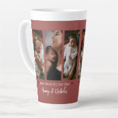 Eerste Moederdag Drie Fotocollage Terracotta Latte Mok (Linkerhoek)