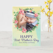 Eerste Moederdag Foto Wenskaart Kaart (Gele Bloem)