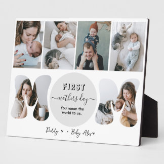 Eerste moederdag fotocollage plaque fotoplaat