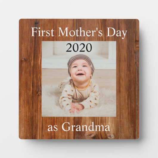 Eerste Moederdag Grandma Custom Photo Fotoplaat (Voorkant)