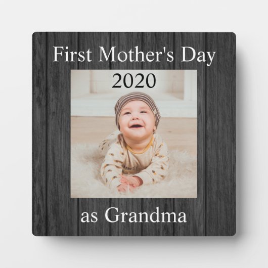 Eerste Moederdag Grandma Custom Photo Fotoplaat (Voorkant)