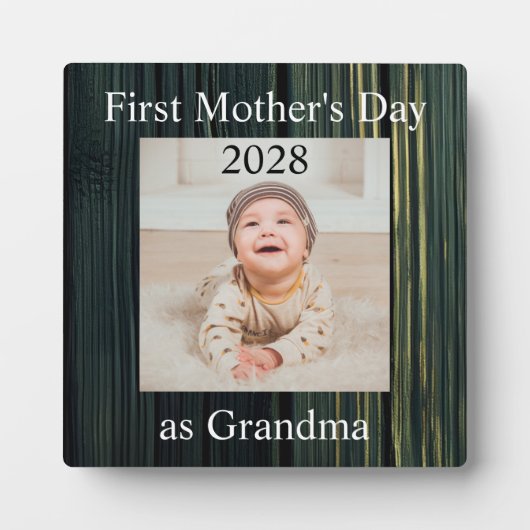 Eerste Moederdag Grandma Custom Photo Fotoplaat (Voorkant)