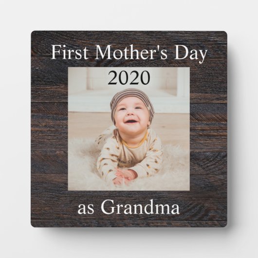 Eerste Moederdag Grandma Custom Photo Fotoplaat (Voorkant)