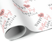 Eerste Moederdag hart Cadeaupapier (Rol Hoek)