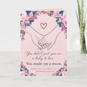 Eerste Moederdag kaart, Cadeau voor nieuwe moeder Kaart