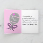 Eerste Moederdag met Message Baby Girl Kaart (Binnen)