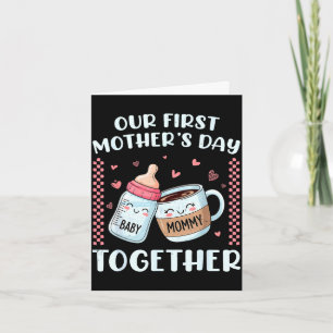 Eerste moederdag samen nieuwe moeder mama grappig kaart