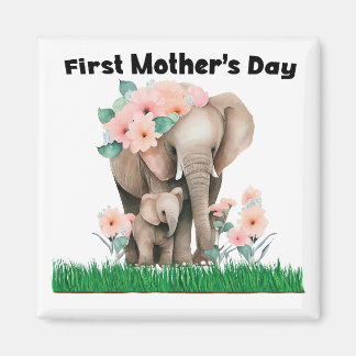 Eerste Moederdag schattige olifant Magneet