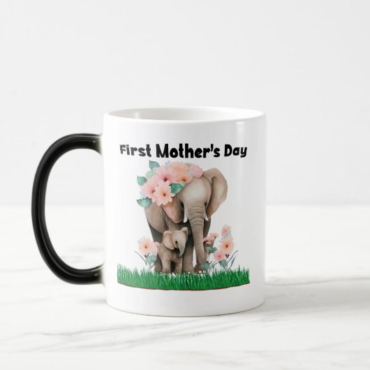 Eerste Moederdag schattige olifant Mok (Links)