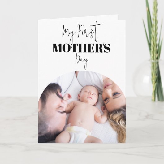 Eerste Moederdag Script Arch Foto Kaart (Voorkant)