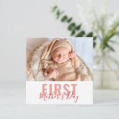 Eerste Moederdag Script Photo Feestdagenkaart (Staand voorkant)