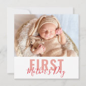 Eerste Moederdag Script Photo Feestdagenkaart (Voorkant)