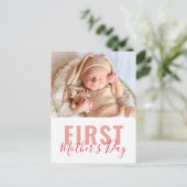 Eerste Moederdag Script Photo Feestdagenkaart (Staand voorkant)