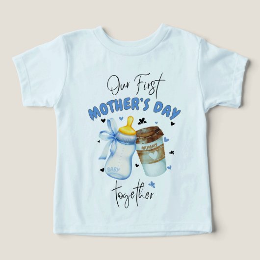 Eerste Moederdag Shirt 2025 /Blue Matching outfit (Design voorkant)