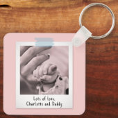 Eerste Moederdag Snapshot Style Photo Keepomwille Sleutelhanger (Achterkant)