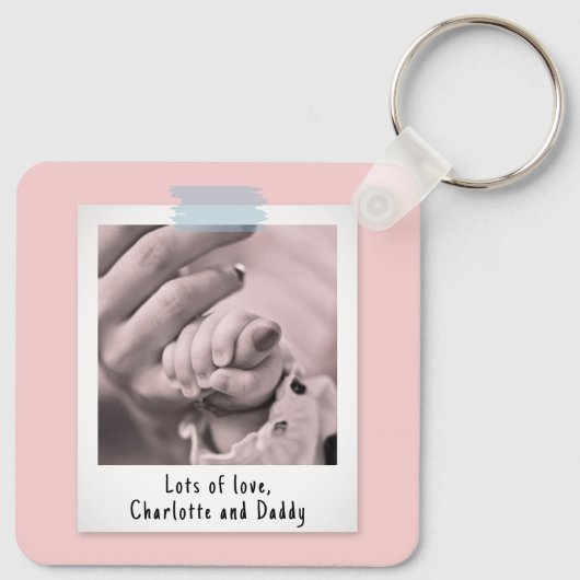 Eerste Moederdag Snapshot Style Photo Keepomwille Sleutelhanger (Achterkant)
