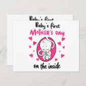 Eerste Moederdag van de baby van binnen Feestdagenkaart (Voorkant / Achterkant)