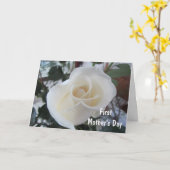 Eerste Moederdag-voor Daughter-White Rose Kaart (Gele Bloem)