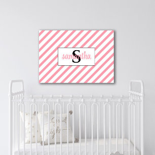 Eerste monogram naam uitgerekte canvasprint canvas afdruk
