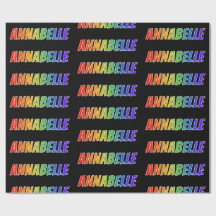Eerste naam 'ANNABELLE' in regenboogkleuren; leuk  Cadeaupapier