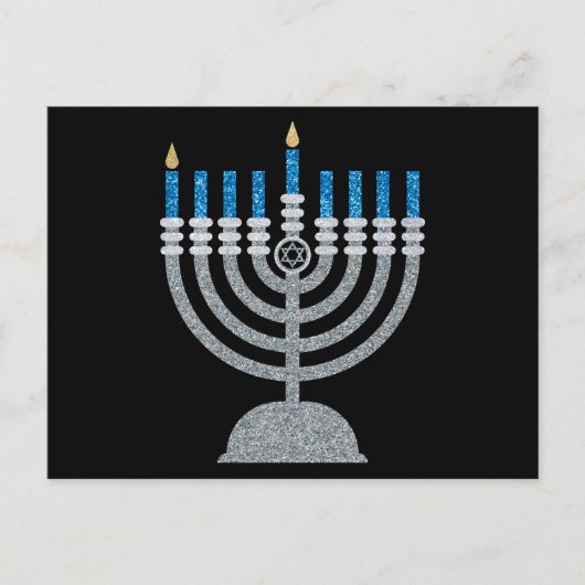 Eerste nacht van het Briefkaart van de Hanukkah Gl (Voorkant)
