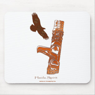 Eerste Naties Haida Eagle & Totem Pole Mousemat Muismat