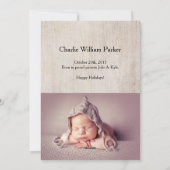 Eerste Noel Baby kerst Label rustieke fotokaart Feestdagenkaart (Achterkant)