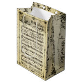 Eerste Noel Music Sheet Gift Bag Medium Cadeauzakje (Voorkant Gekanteld)