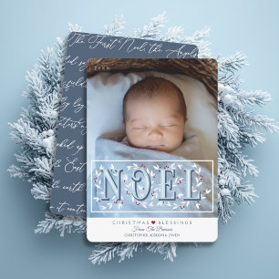 Eerste Noel Overlay Baby Foto Kerst Kaart