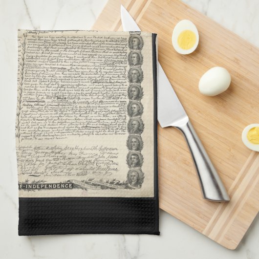 Eerste ontwerp van de onafhankelijkheidsverklaring theedoek (Quarter Fold)