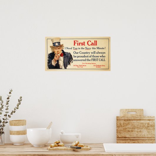 Eerste oproep! Jij in de marine deze minuut. Ameri Poster (Keuken)