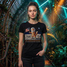 Eerste Oranje Kat op de Maan Astronaut Grappig Ret
