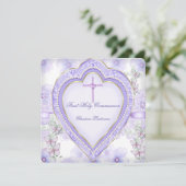 Eerste Paars-roze-kunstmeisje van de Heilige Commu Kaart (Staand voorkant)