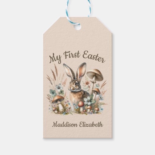 Eerste paaskaak konijn cadeaulabel (Voorkant)