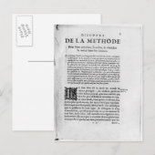 Eerste pagina van 'Discours de la Methode' van Ren Briefkaart (Voorkant / Achterkant)