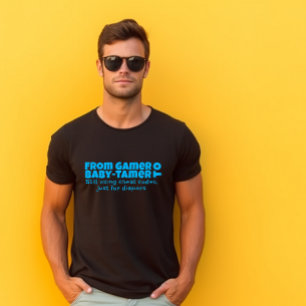 Eerste papa dag blauwe brief ironisch t-shirt