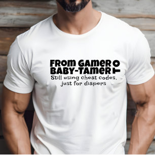 Eerste papa dag witte letter humor t-shirt