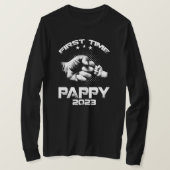 Eerste Pappy Est 2023 Funny Vaderdag T-shirt (Design voorkant)