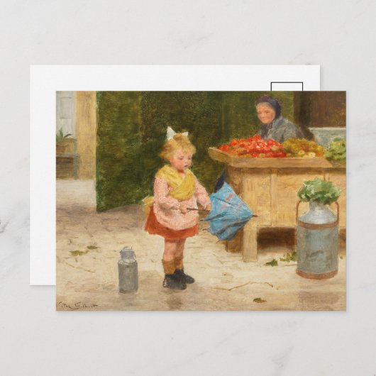 Eerste paraplu | Victor Gabriel Gilbert Briefkaart (Voorkant / Achterkant)