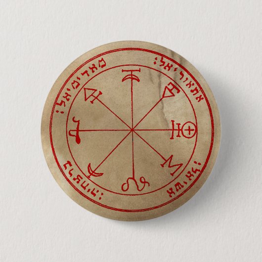 Eerste Pentakel van Mars Ronde Button 5,7 Cm (Voorkant)