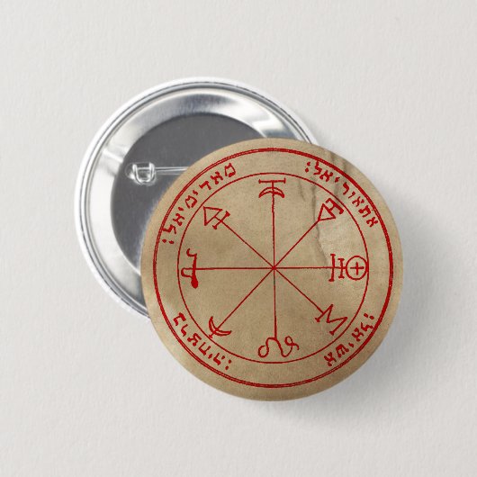 Eerste Pentakel van Mars Ronde Button 5,7 Cm (Voorkant /achterkant)