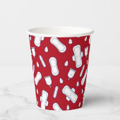 Eerste Periode Partij Rode Schattigee Tampon Pad N Papieren Bekers (Achterkant)