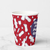 Eerste Periode Partij Rode Schattigee Tampon Pad N Papieren Bekers (Rechts)