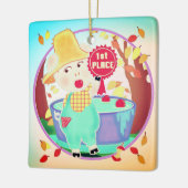 Eerste Pig Pig Square Keramisch Ornament (Links)