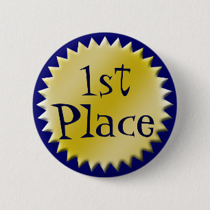 Eerste Plaats Award Button,  Ronde Button 5,7 Cm