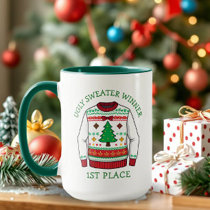 Eerste plaats lelijkste-trui-winnaar Kerstmis Mok