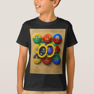 Eerste plaats Olympische gouden medaille badge T-shirt