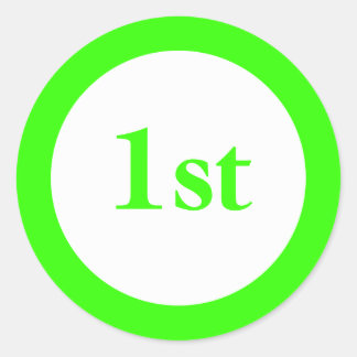 Eerste Plaats Prijs Groen Ronde Sticker