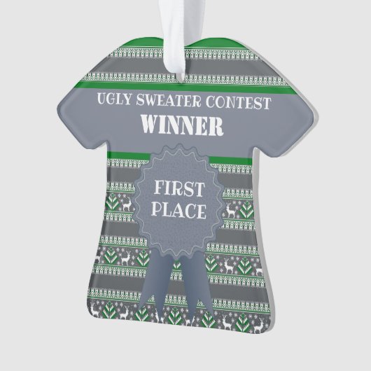 Eerste plaats Ugly Christmas Sweater Contest Winna Ornament (voorkant)